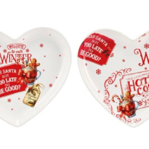 Fade Chocolate, set 2 piatti cuore cm 16x17