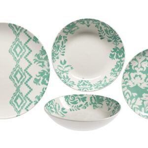 Mopita Maiorca Verde, set 18 piatti in fine porcellana