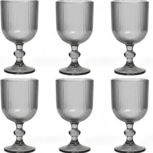 Mopita Rigato, set 6 calice vino 250 m, pasta di vetro grigio