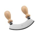 Calder mezzaluna professionale acciaio manico legno 15 cm