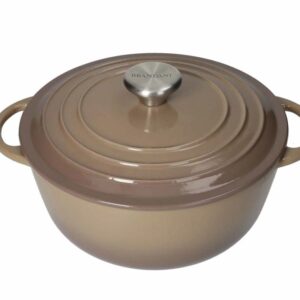 Brandani, Cocotte tortora in ghisa smaltata con coperchio cm 24 Lt 4