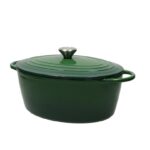 Brandani cocotte ovale ghisa smaltata induzione verde 29 cm 5 lt