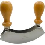 Calder mezzaluna doppia lama acciaio manico legno cm 14