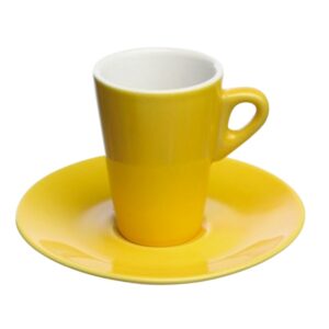 Tognana Elegant set 6 tazza da caffè giallo con piattino in porcellana eleganti e raffinati