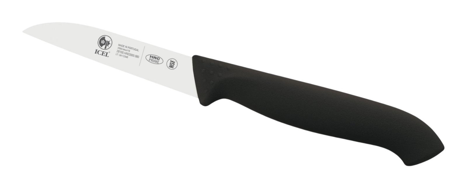 Icel, Horeca Prime spelucchino dritto cm 8 manico nero, lama in acciaio inox, qualità professionale