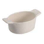 Le Coq Rupis Mini casseruola ovale set 6 stoneware Bianca 5,5x10