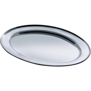 Abert vassoio da portata ovale bordo piatto cm 45x31 in acciaio 18/10 professionale