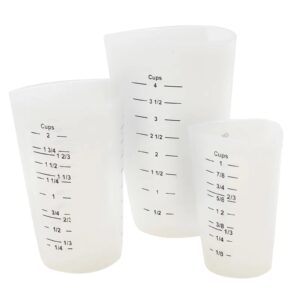 Bicchieri dosatori graduati in silicone professionali Tablecraft set 3 pz