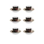Fade set caffè Japan porcellana decorata colori assortiti 6 persone