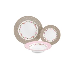 Fade Arabella, servizio piatti 18 pezzi, colori assortiti, in porcellana decorata