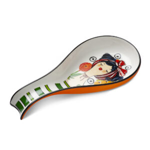 Egan Poggiamestolo Le Pupazze arancio ceramica 21x10 cm