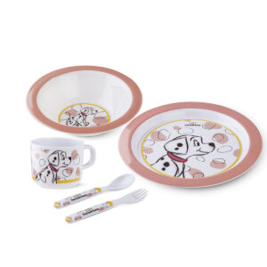 Egan set pappa Carica 101 porcellana e plastica rosa 5 pezzi
