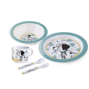 Egan set pappa Carica 101 porcellana e plastica celeste 5 pezzi