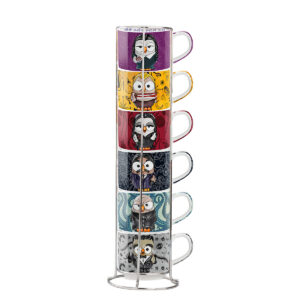Egan Set 6 caffe' The Addams Family porcellana metalrack