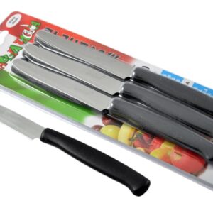 Coltello tavola affilato nero Svanera set 6 pz cm 11
