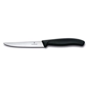 Victorinox coltello cm 12  bistecca ondulato manico nero