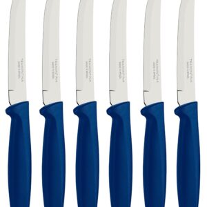Coltelli bistecca lama liscia blu Tramontina Plenus cm 12 6 pezzi